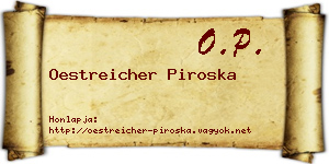 Oestreicher Piroska névjegykártya