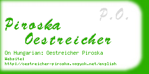 piroska oestreicher business card